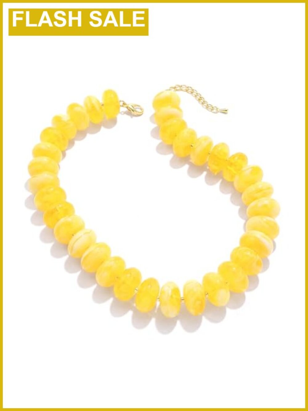 Chunky Acrylic Beaded Statement Necklace Adjustable Choker Boho Y2K
